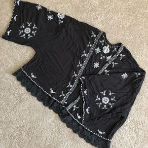 Free People Embroidered Cardigan